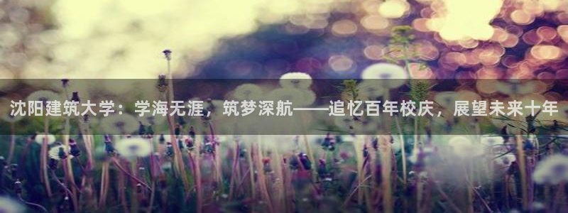 谈球吧首页：沈阳建筑大学：学海无涯，筑梦深航——追忆百年校庆，展望未来十年